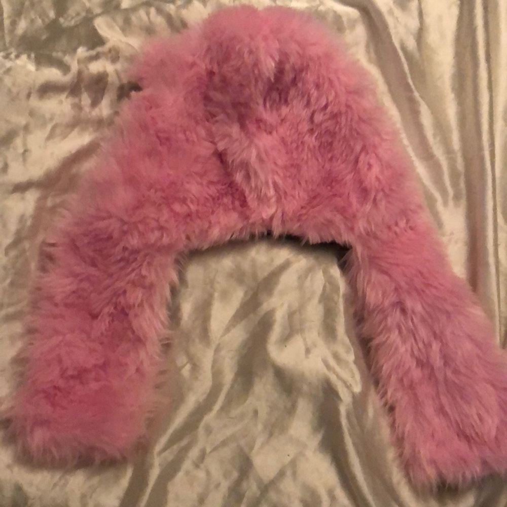 Pink& BlackFuzzy Raver Hood Hat 💗🖤🦄 - Picture 2 of 3